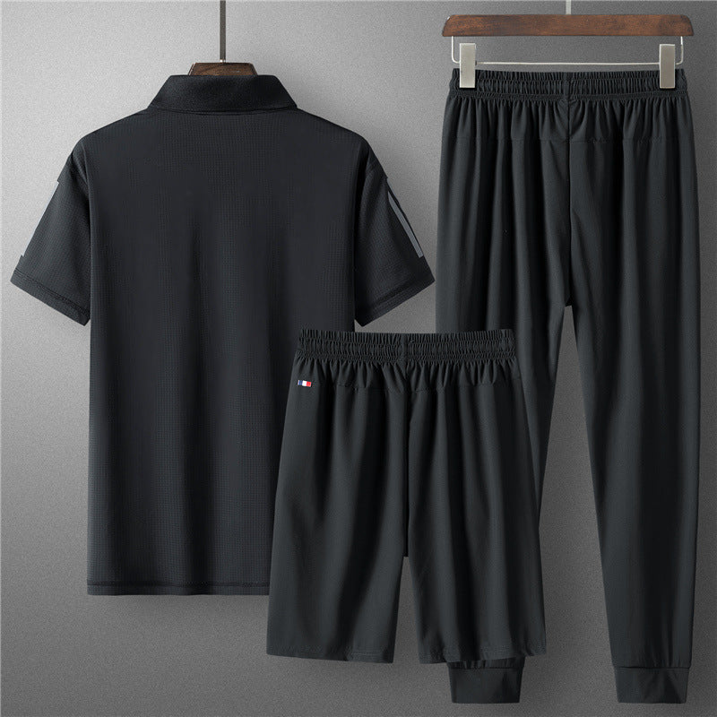 Coupe décontractée de sport de soie de glace sans couture pour homme