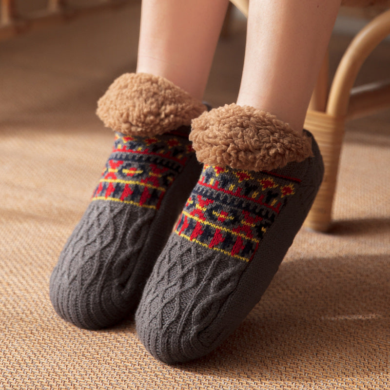 Chaussettes Cozy Fleece Bootie Chaussettes antidérapantes pour femmes et hommes