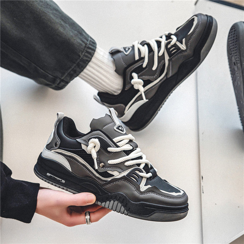 Retro Loisirs Hauteur Augmenter Non-dérapant Design Bread Tide Hommes Chaussures