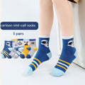 Chaussettes pour enfants Printemps et Automne mince Longueur mi-calf Couleur solide Chaussettes en coton