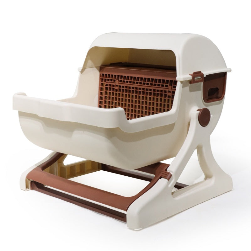 Ouvert Tilting Chat Toilette Extra Grande Boîte semi-automatique