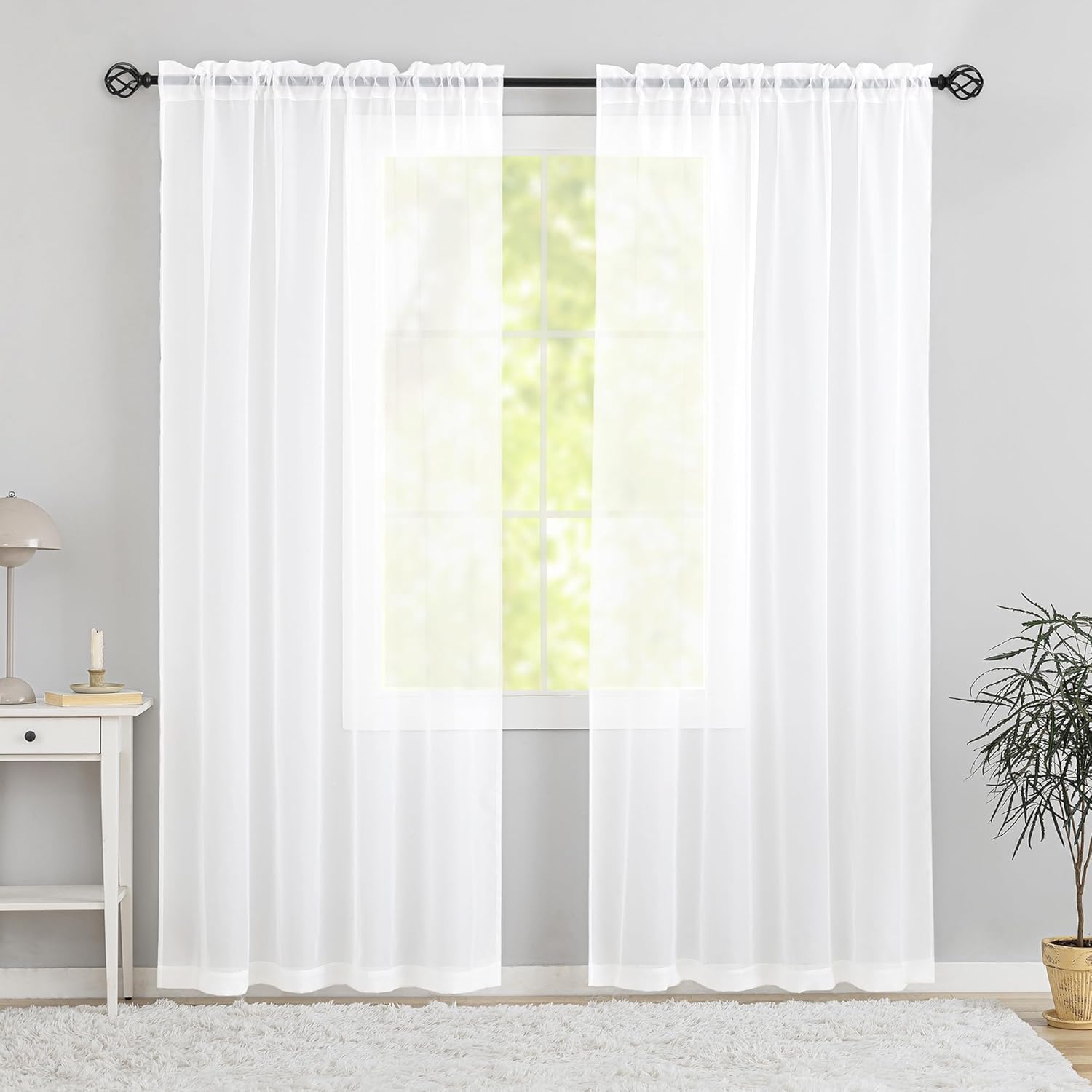 Set de panneau de rideau de fenêtre à 2 pièces