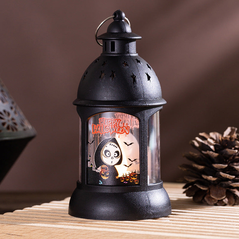Décoration d'Halloween Lampe de citrouille Portable Château d'Halloween Lampe à Vent Pendentif d'Halloween Pa