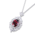 S925 Argent 4.3g Collier en pierre gemme créé par le laboratoire