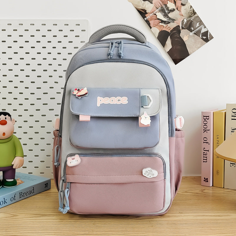 Sac d'école simple et léger de grande capacité pour femmes
