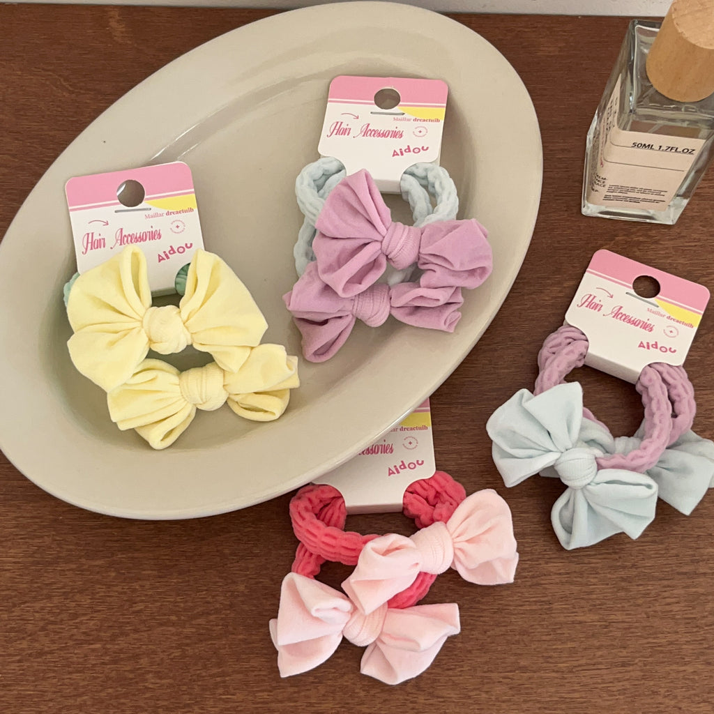 Macaron Bow serviette anneau corde de cheveux ne nuit pas à haute élasticité