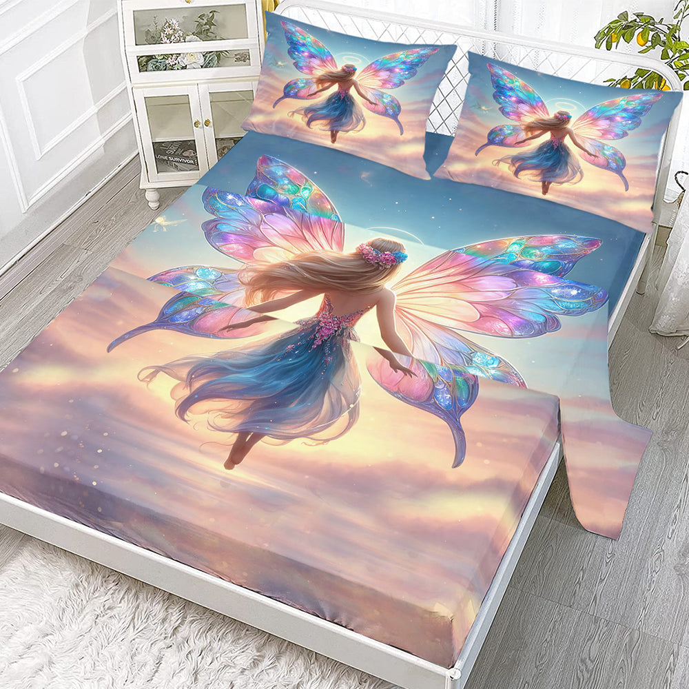 Ensemble de feuilles plates de 4 pièces Rainbow Girly