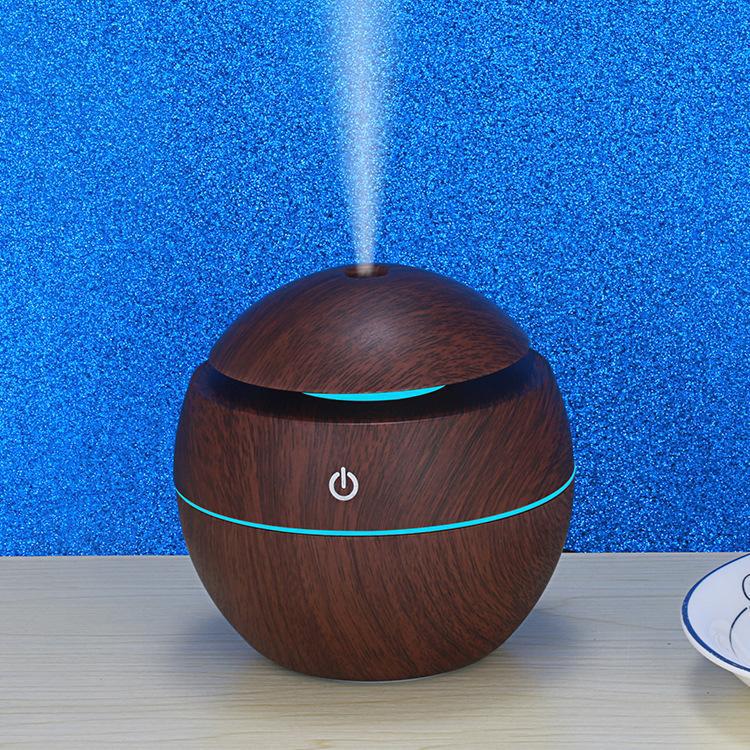 Mini humidificateur d'air rond de grain de bois portable