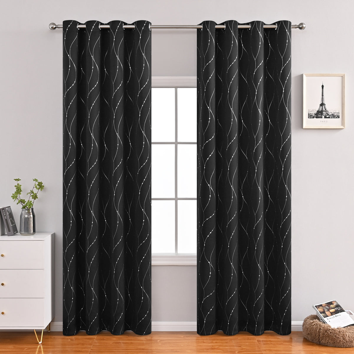 Moderne Minimalist Ameublement Rideaux décoratifs noir