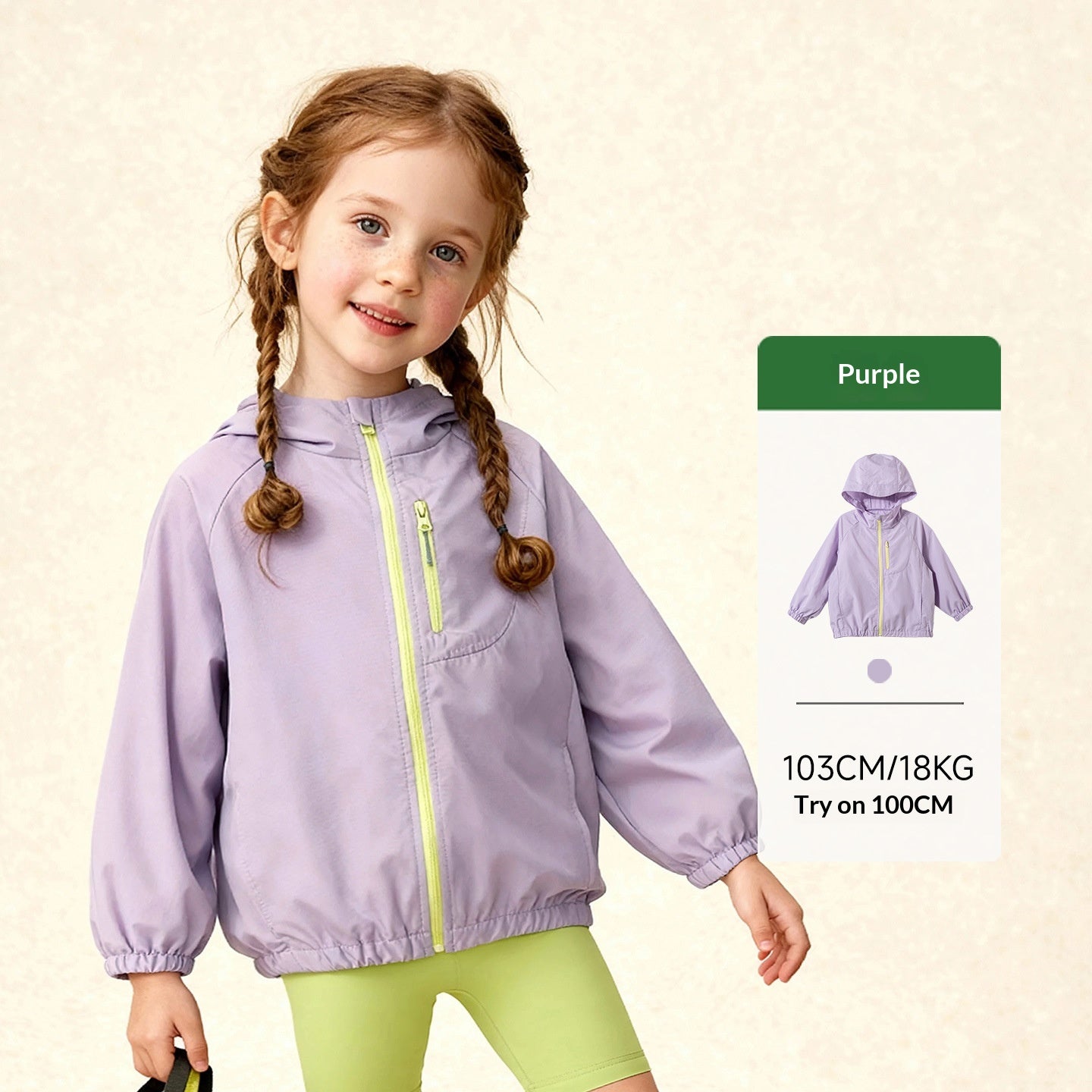 Veste à capuche décontractée pour enfants avec fermetures à glissières contrastées