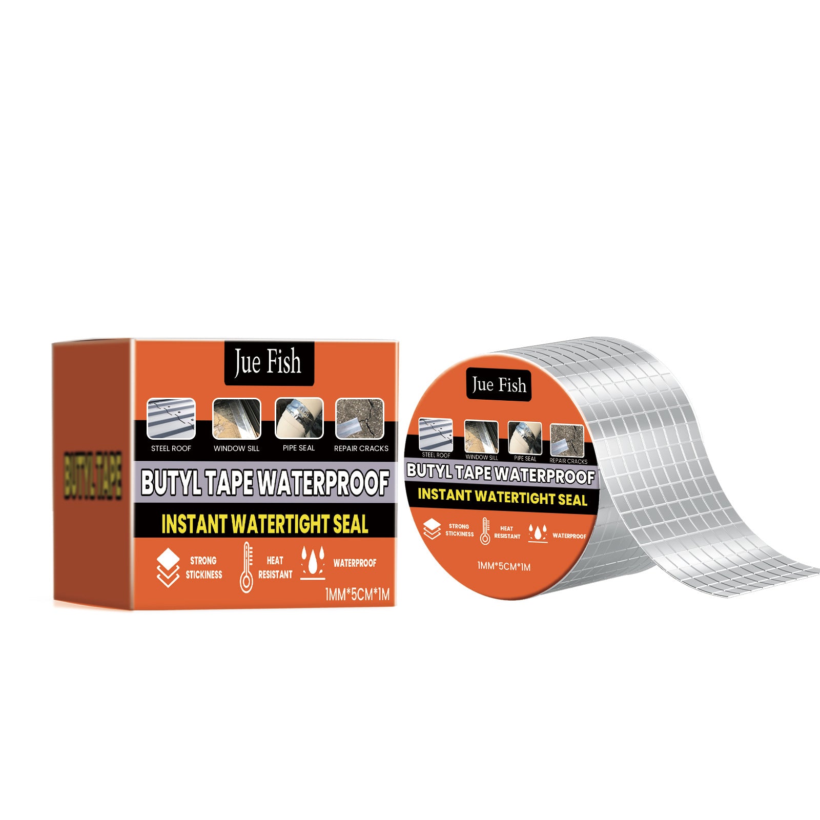 Juefish Imperméable Butyl Tape Réparez les fuites Hydratant-Proof Haute Adhésion Autocollant