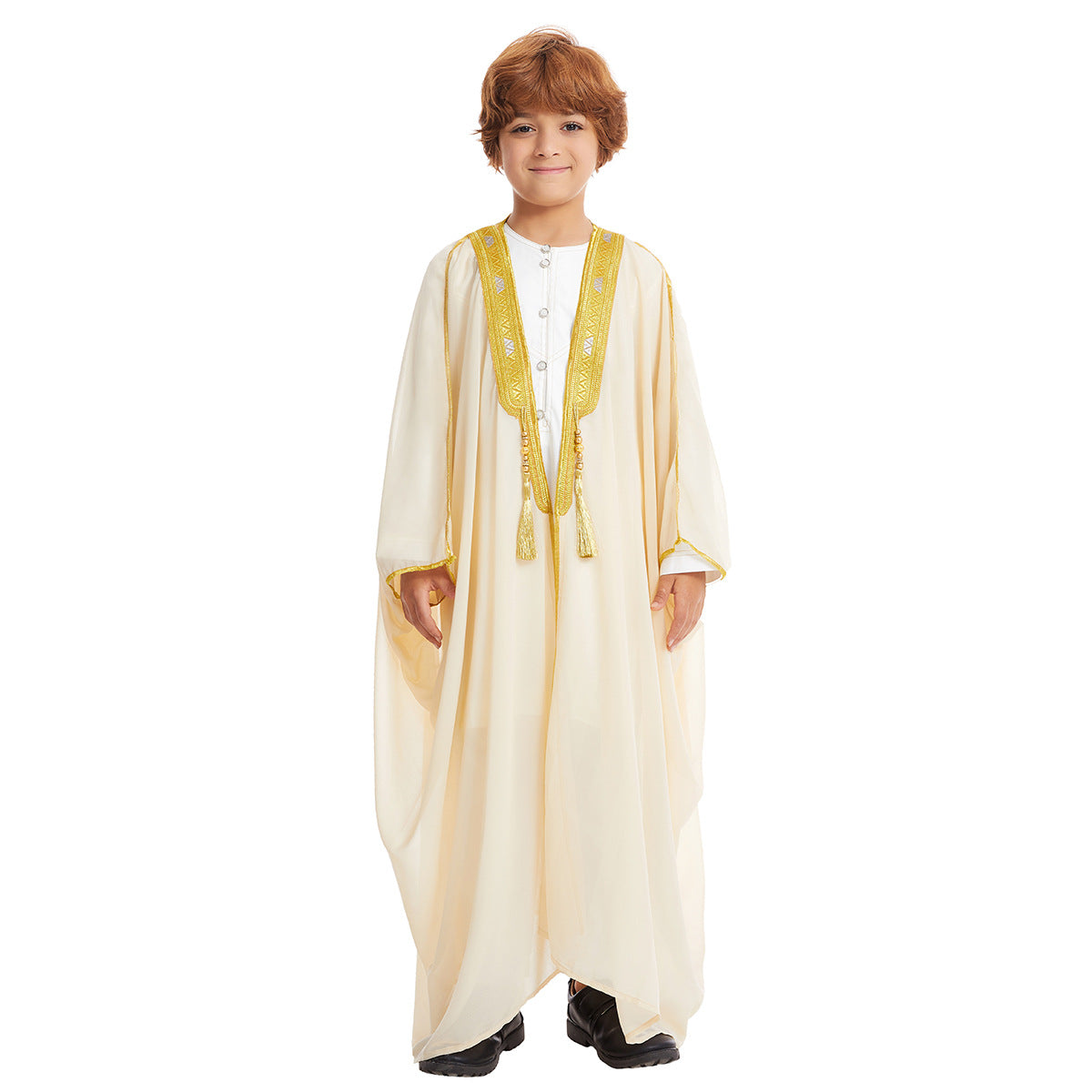 Costume ethnique brodé à manches longues pour garçons