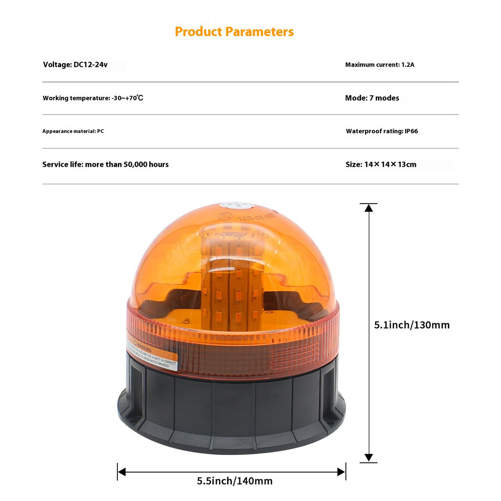 Lampe indicateur de sécurité des toits de machines de l'industrie lourde