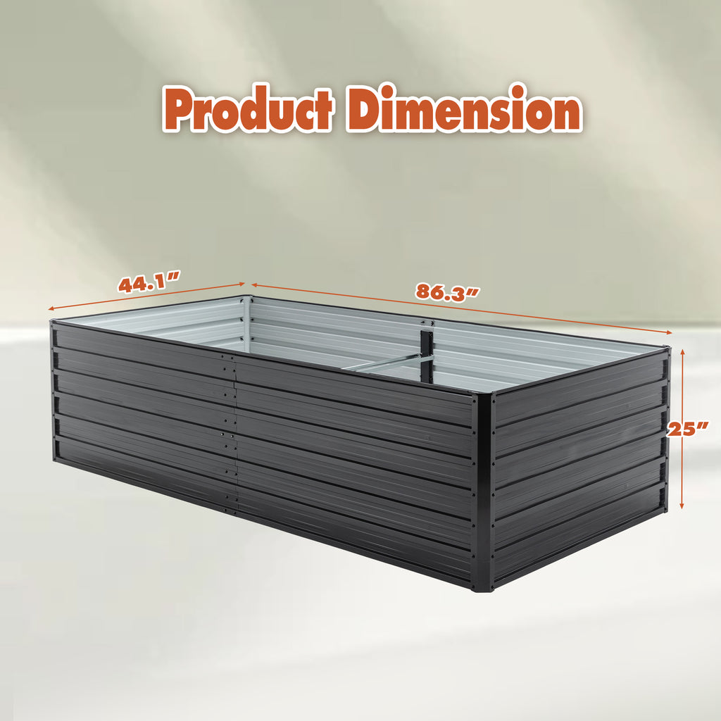 Kit de lit de jardin surélevé en métal 2 paquets extérieur - Ensemble de boîtes de planteur galvanisé 8x4x2 FT
