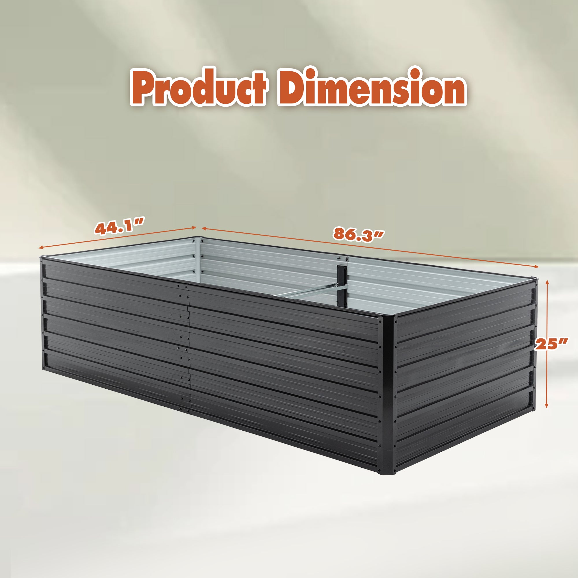 Kit de lit de jardin surélevé en métal 2 paquets extérieur - Ensemble de boîtes de planteur galvanisé 8x4x2 FT