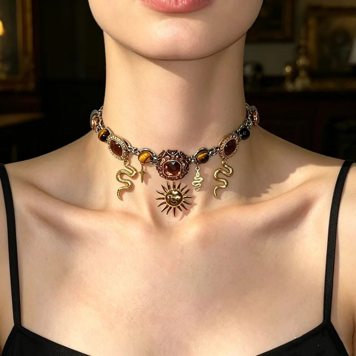 Collier multicouche de tournesol