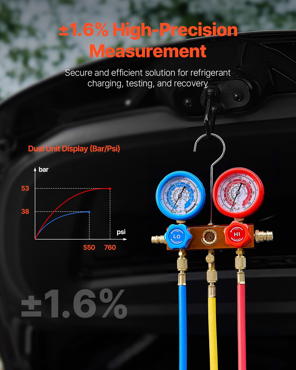 4.5 CFM CVC Pompe à vide rotative à fourgonnette à une seule étape et kit d'aspirateur