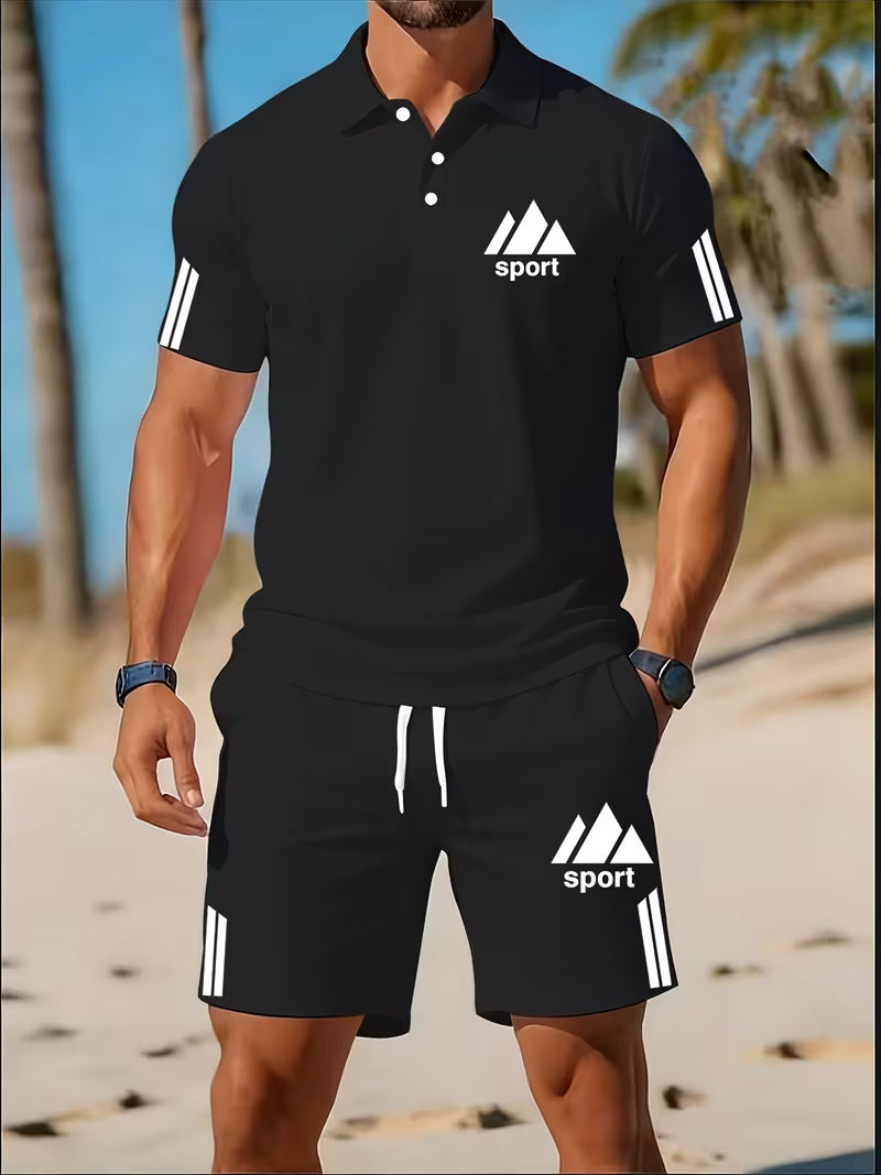 Hommes Summer Golf Polo Casual Set