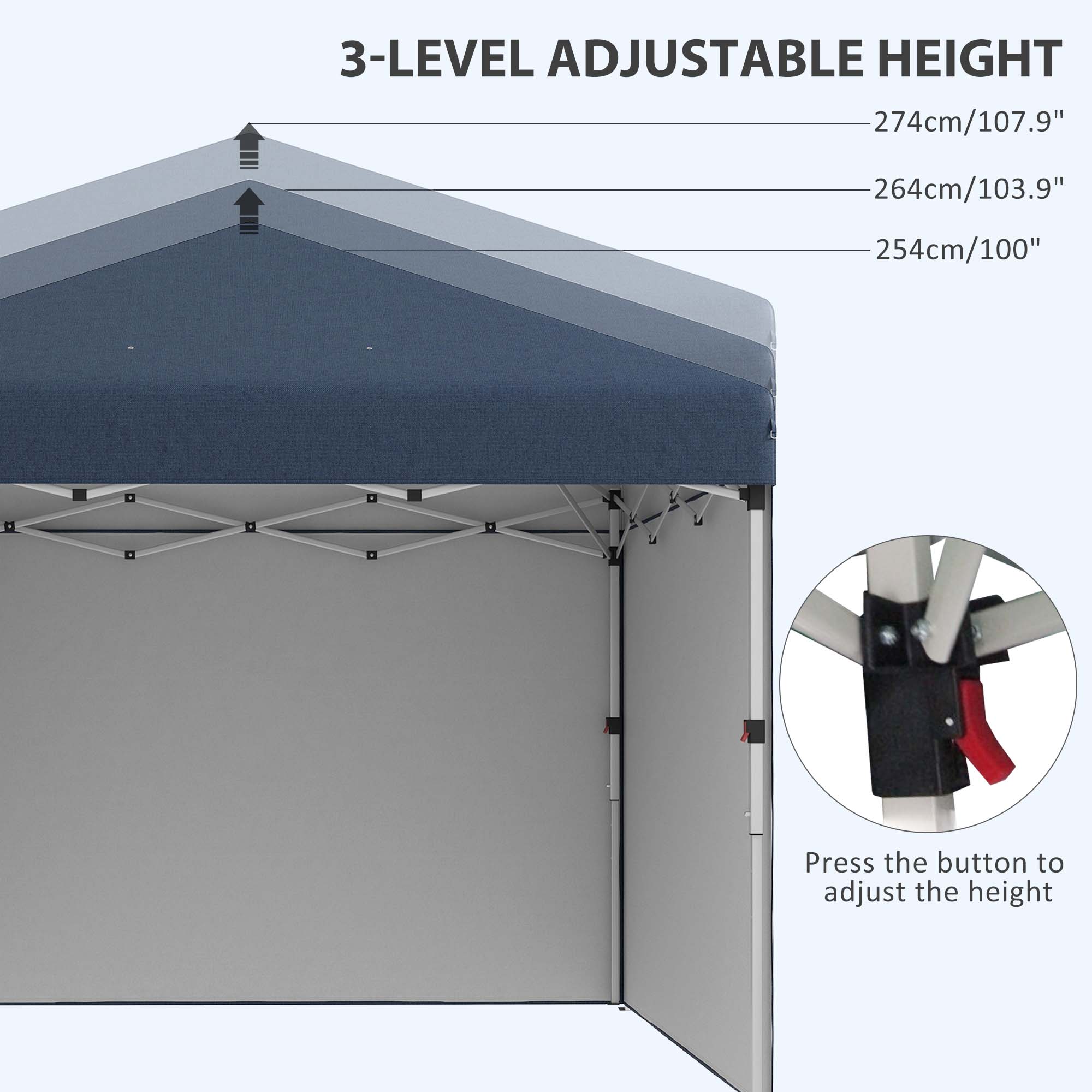 10 x 10 Pop Up Canopy avec parois latérales