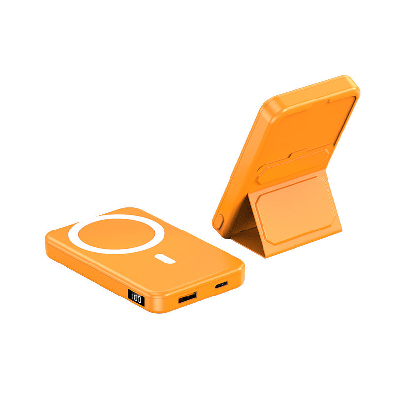 Aspiration magnétique sans fil charging trésor Grande capacité pliant Bracket Mobile Power Su