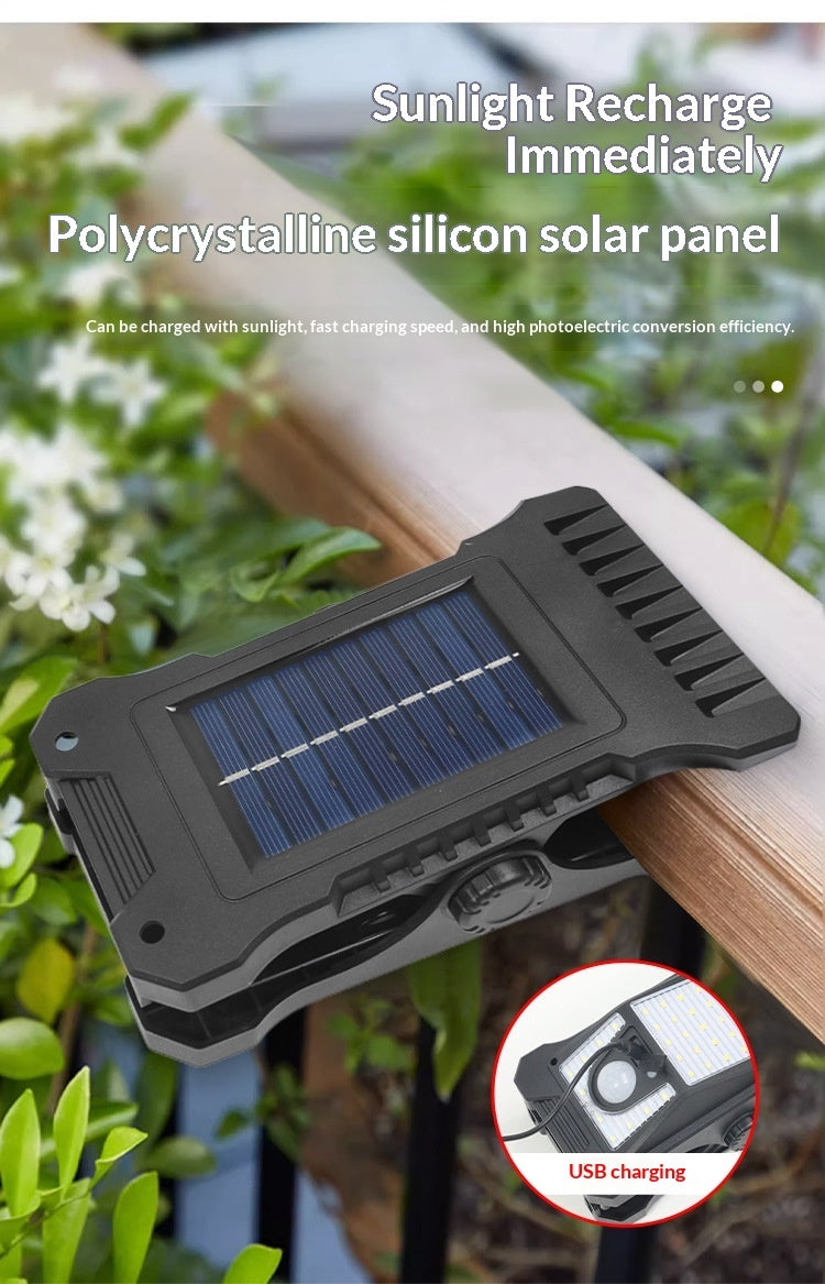 Portable extérieur Patio Human-Body-sensing Solar-Powered LED Wall Light