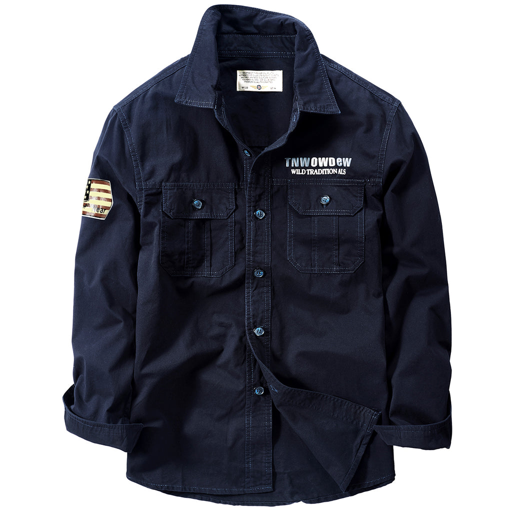 Haut de chemise à manches longues rétro mode homme