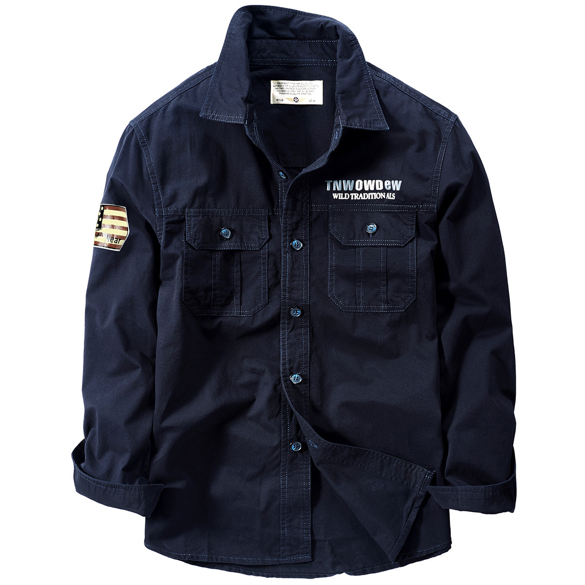Haut de chemise à manches longues rétro mode homme