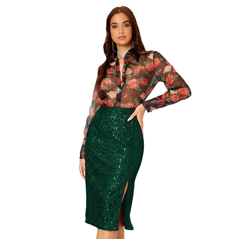 Robe de paillette de gaine d'hiver pour femmes