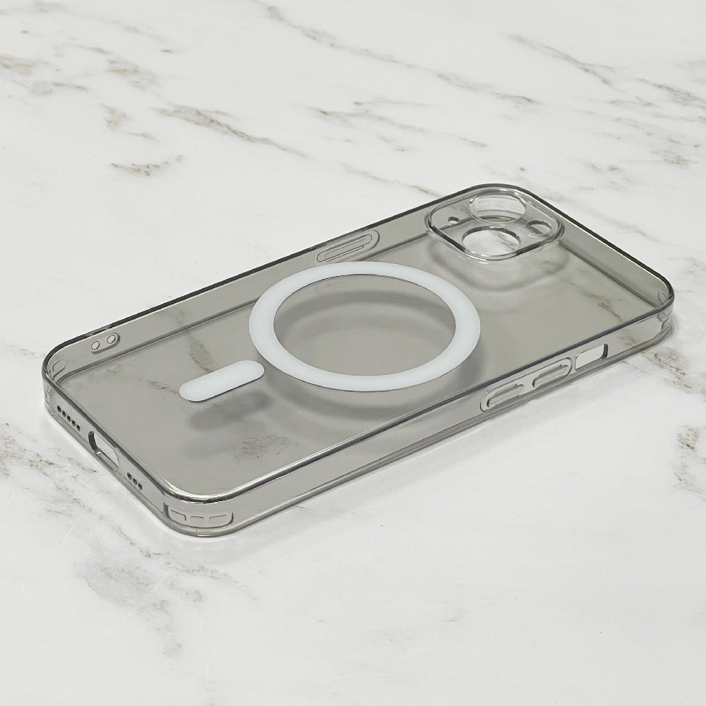Boîtier de téléphone mobile Magsafe magnétique en verre transparent