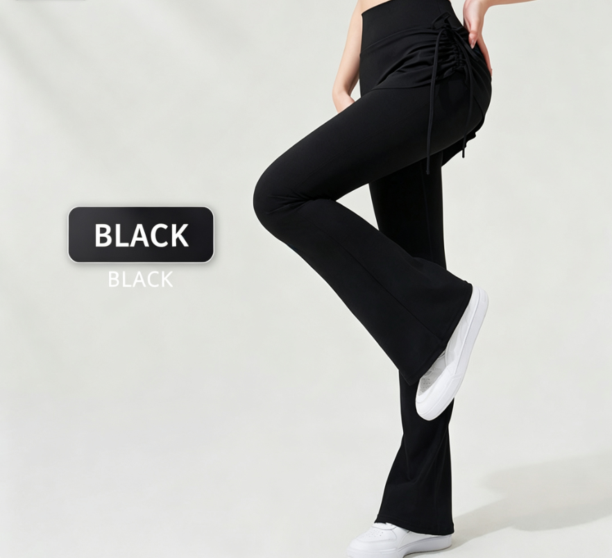 Pantalons teintés de yoga nu avec jupe deux pièces faux