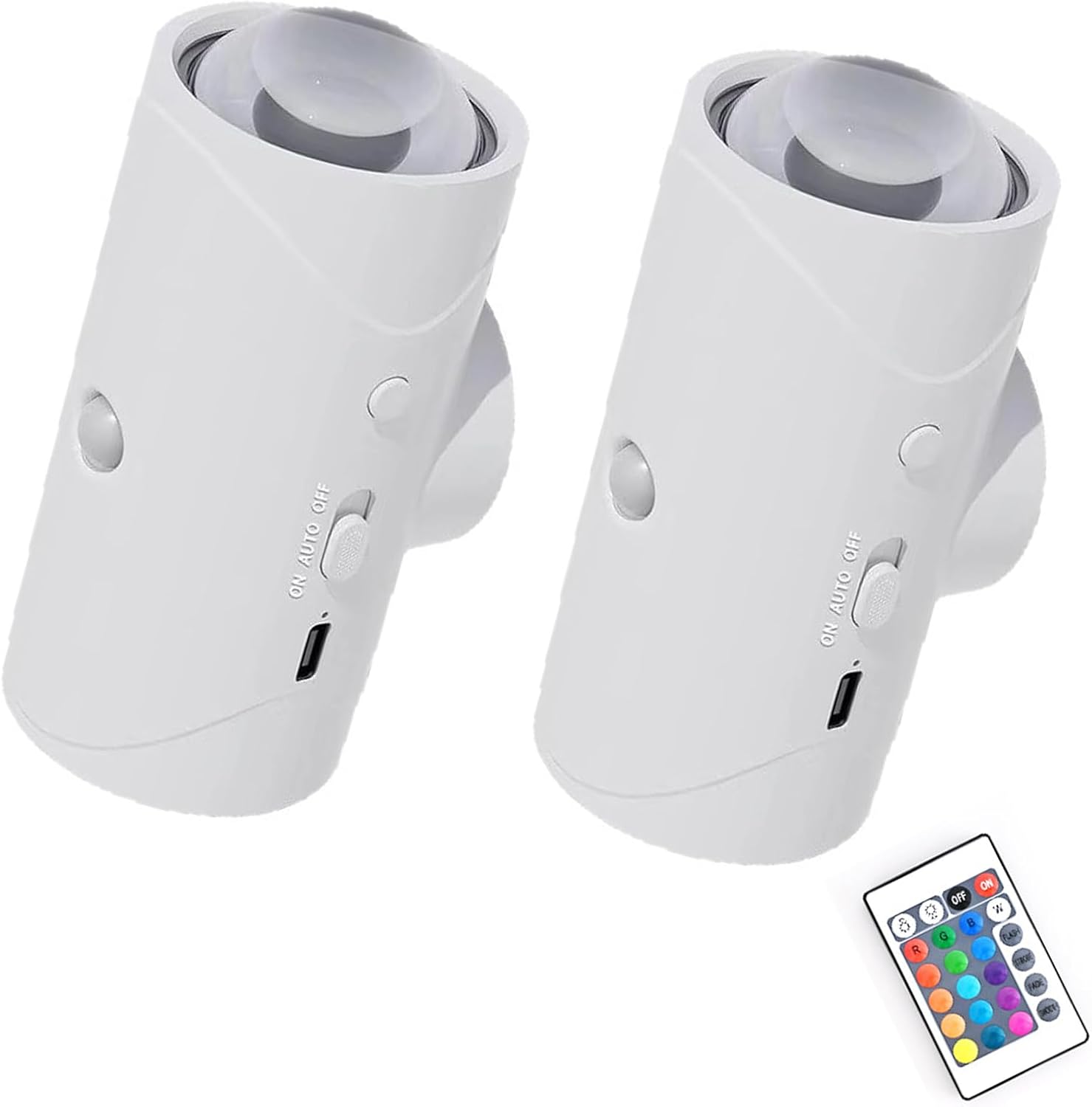 4pcs Rechargeable LED lumière de nuit lampe de mur commercial StrobeLight multicolore mode Dimmab
