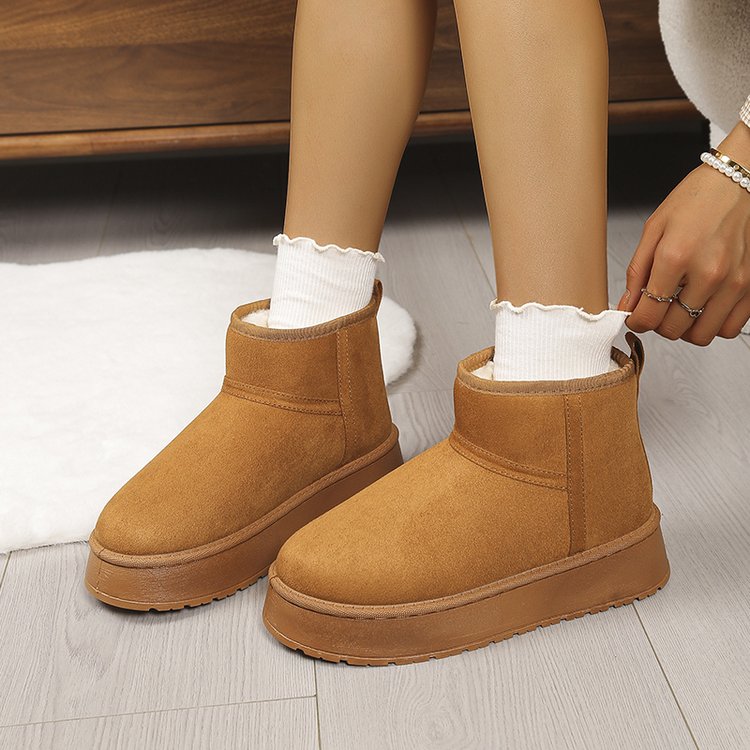 Bottes de neige chaudes et épaisses en peluche