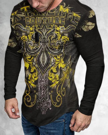 T-Shirt homme impression graphique 3D cou imprimé