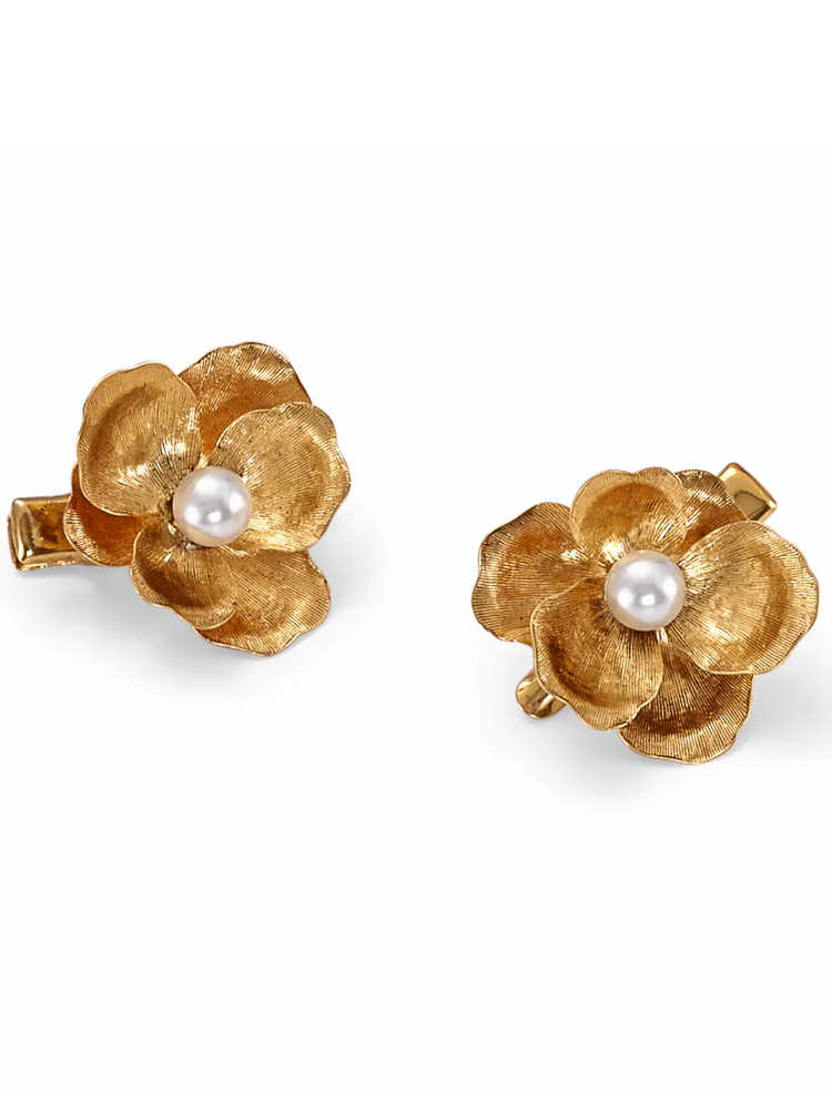 Gold Flower Pearl Barrettes Mode Accessoires pour cheveux de mariée