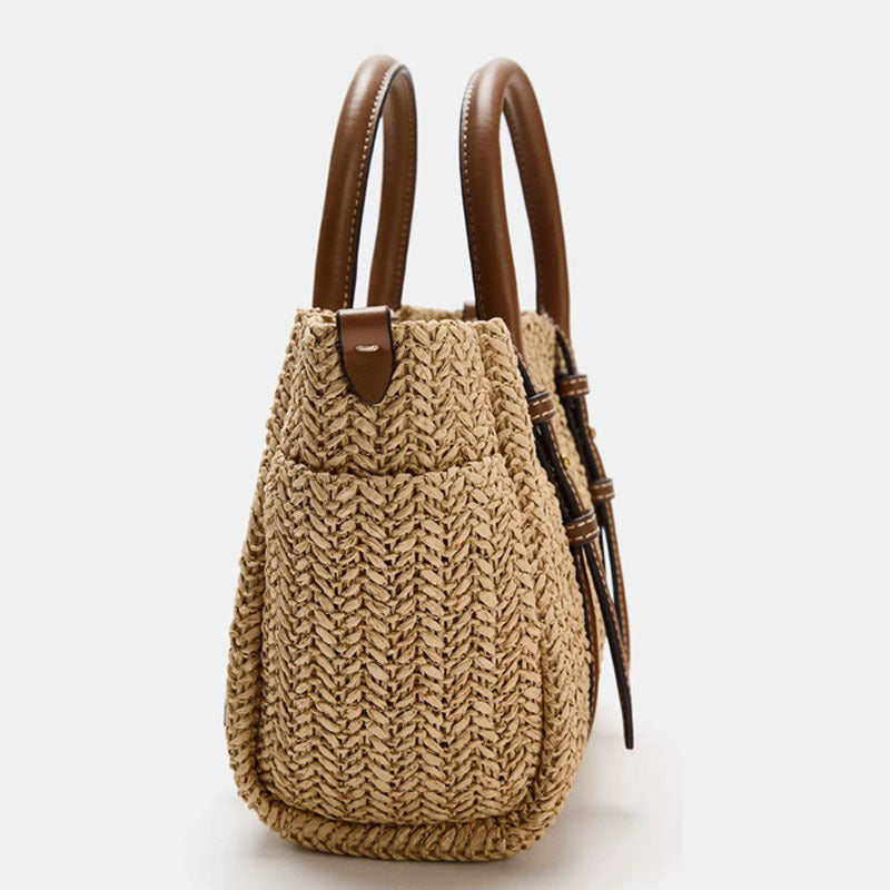Sac croisé portatif à épaule en paille