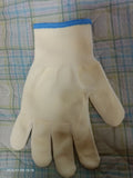 Gants de protection du travail à dix needles-riz blanc-coton couvert polyester-1 paire