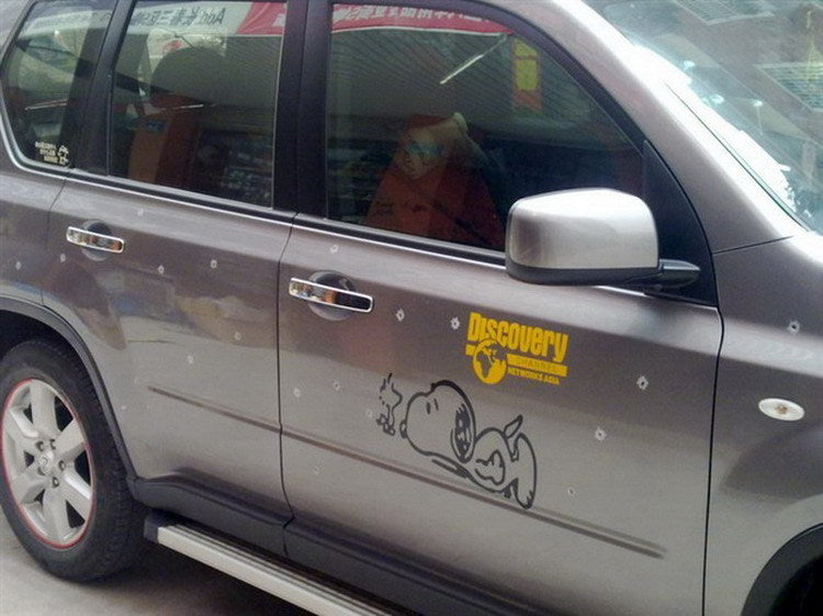 Sticker de voiture à trou de balle simulé de grande taille
