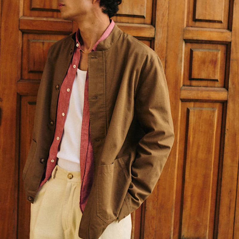 Springautumn Hommes Casual Suede Veste Velvet