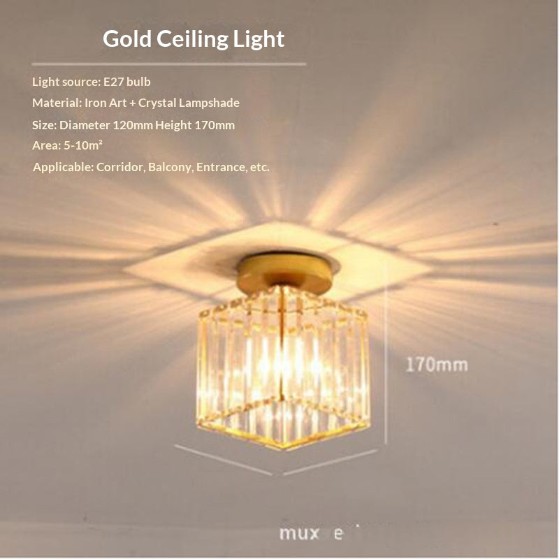 Creative personnalisé cristal plafond lumière Hallway lumière Balcon Flush Mount lumière