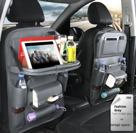 PU sac de rangement de voiture en cuir siège multifonction arrière plateau sac de suspension étanche