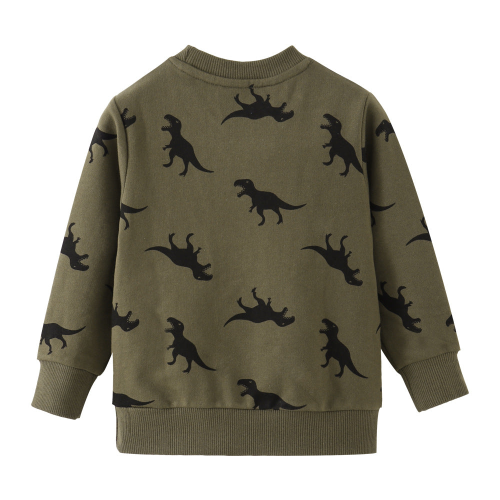 Vêtements d'automne pour enfants Manches longues Boy Cartoon Cotton Crew Chandail Col