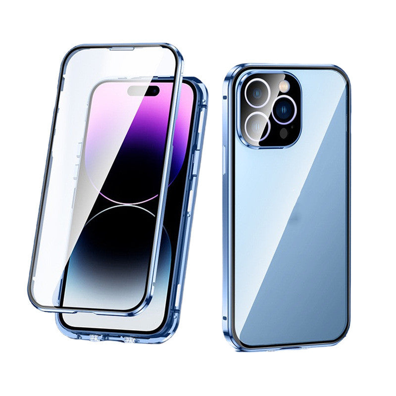 Boîtier de téléphone Magnétique King Double boucle Lunettes de verre double face