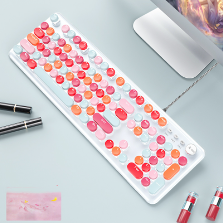 Macaron Clavier mécanique filé et jeu de souris de l'axe vert