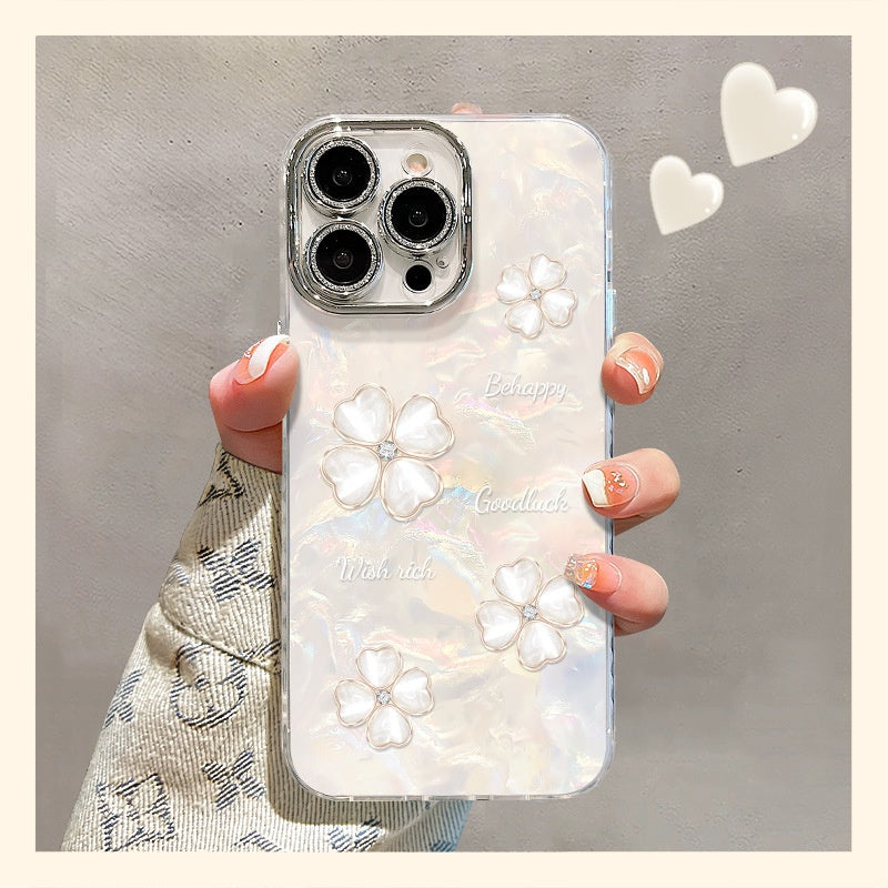 Housse de protection pour téléphone irisé de luxe à quatre bras