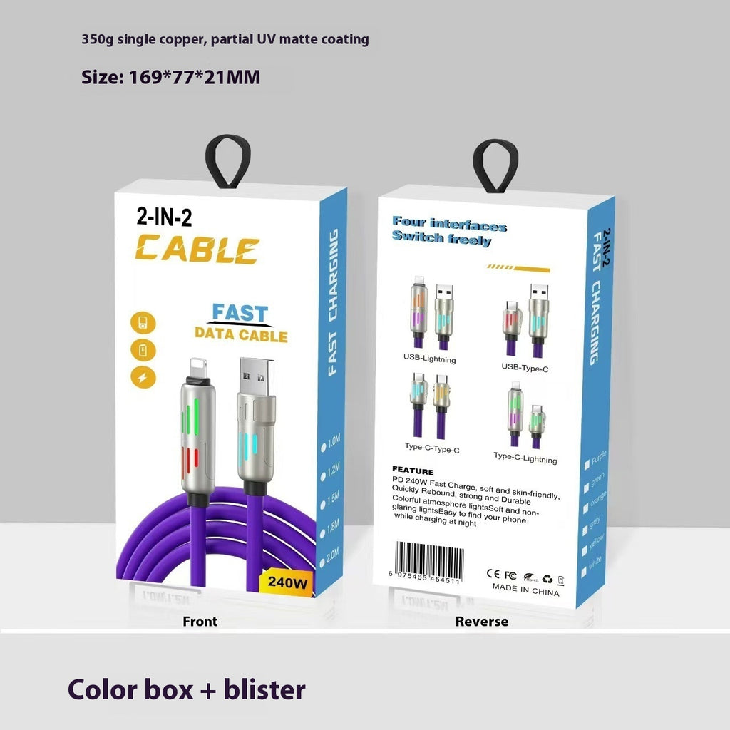 240W Light Column Quatre-en-un coloré indicateur léger câble de recharge de téléphone mobile