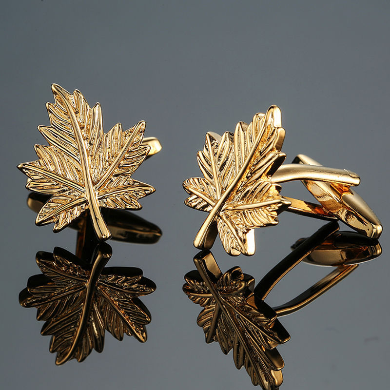 Rose d'herbe Or et Argent Motif Boutons de manchette