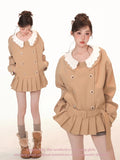 Coat Collegiate britannique de style kaki pour femmes