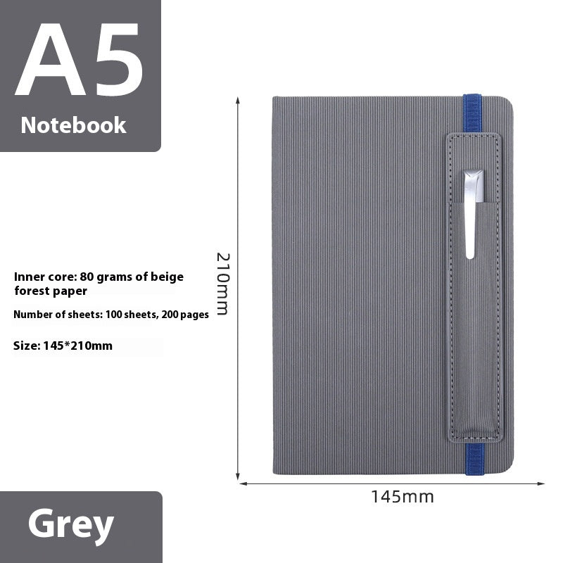 A5 Strap Notebook Pen Insertion Leather Surface