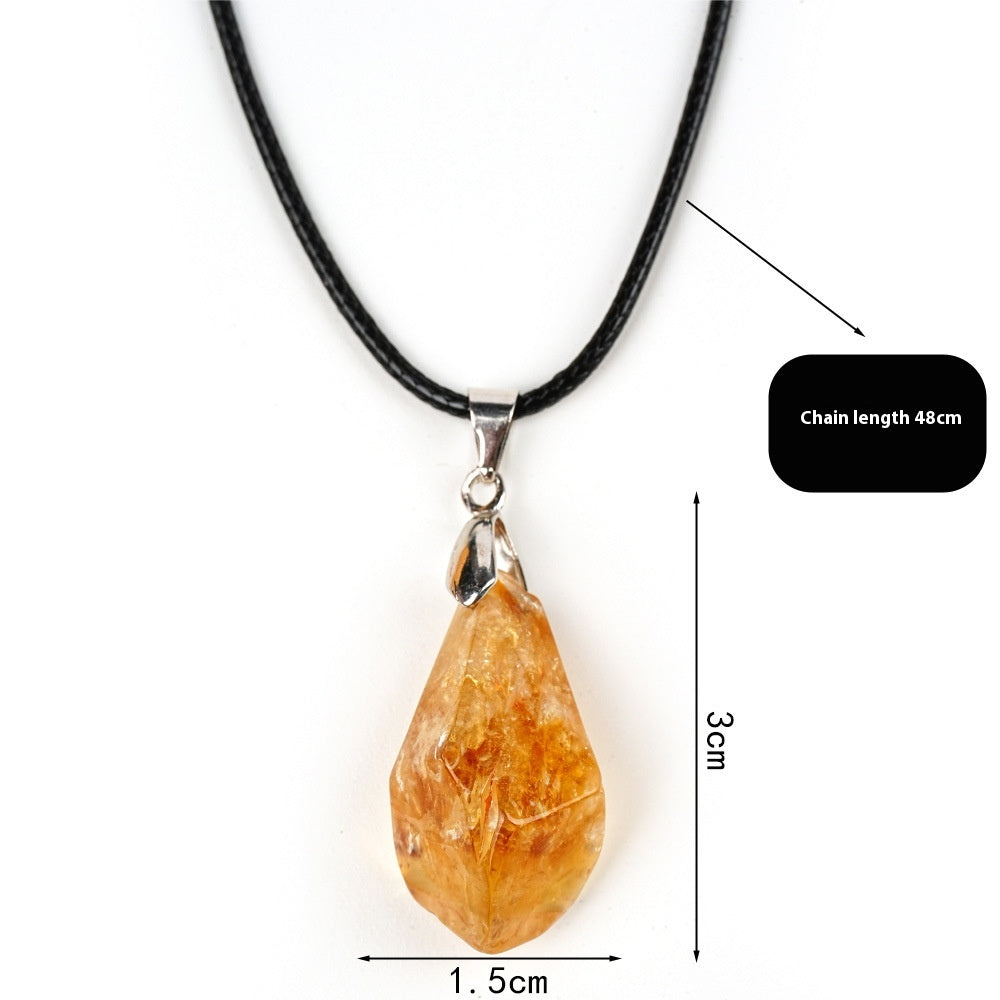 Pendentif naturel en grappe de citrine Collier irrégulier en pierre brute