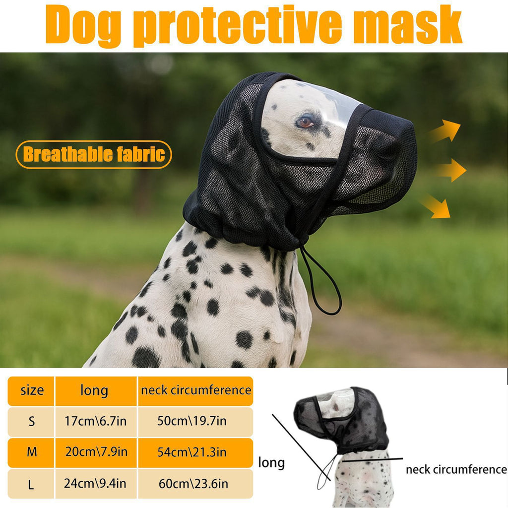 Masque de protection pour chien Muselière de chien Muselière de chien Mosquito et Insect-Proof Couverture de tête respirante A